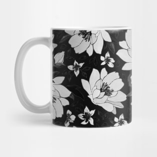 black and white flower pattern classy elegant fancy pattern Mug